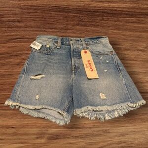 Levi’s wedgie fit high rise jean shorts